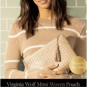 Virginia Wolf Woven Clutch - Cream
